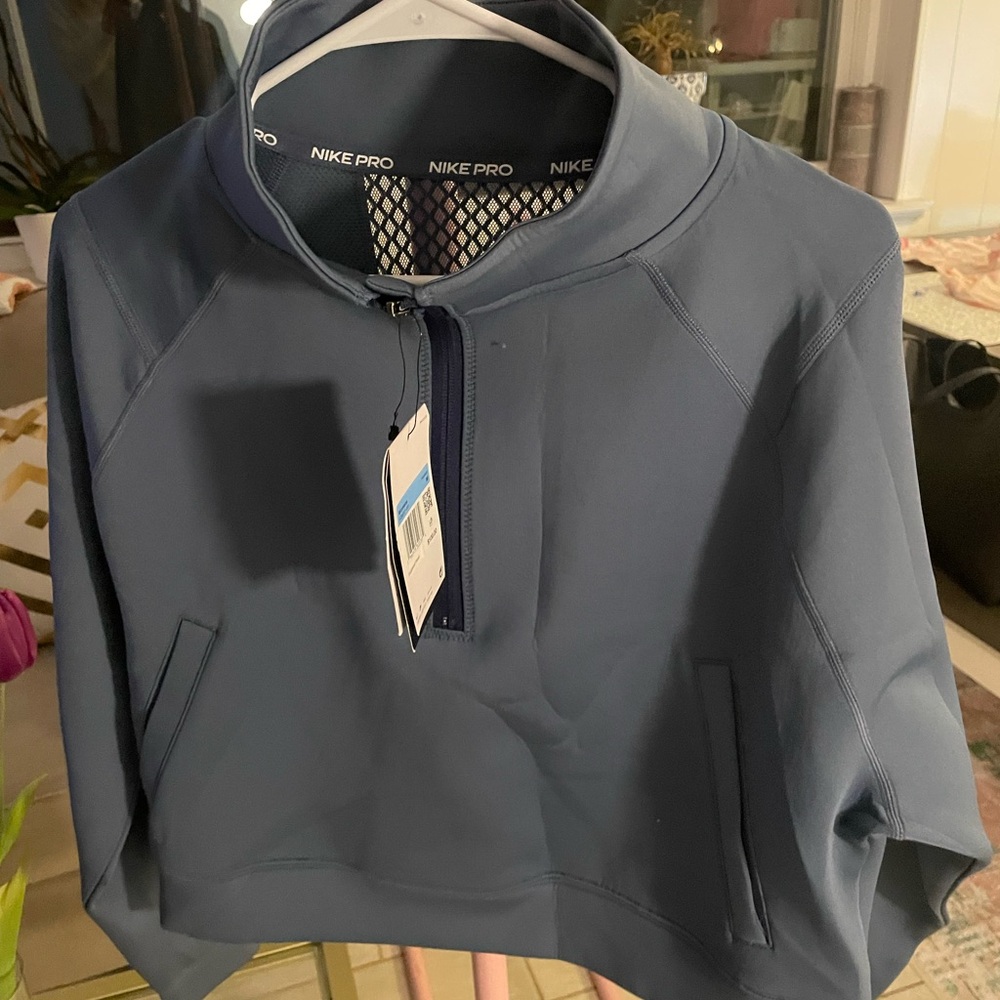 Nike Pro womens Blue training quarter zip